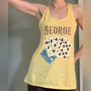 NWT soft yellow George racer back tank XL